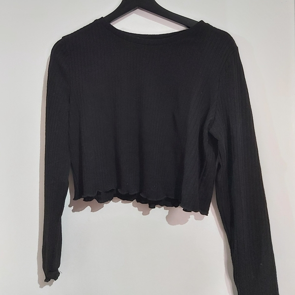 Black shein long sleeve crop top - Picture 4 of 4